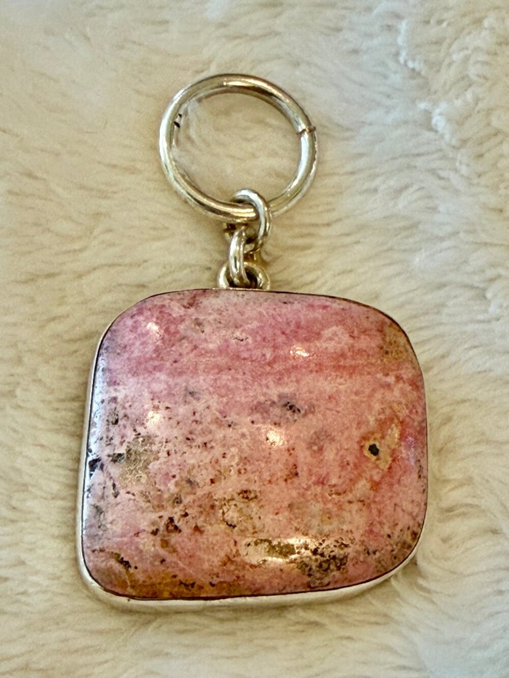 Silver and Pink Agate Pendant